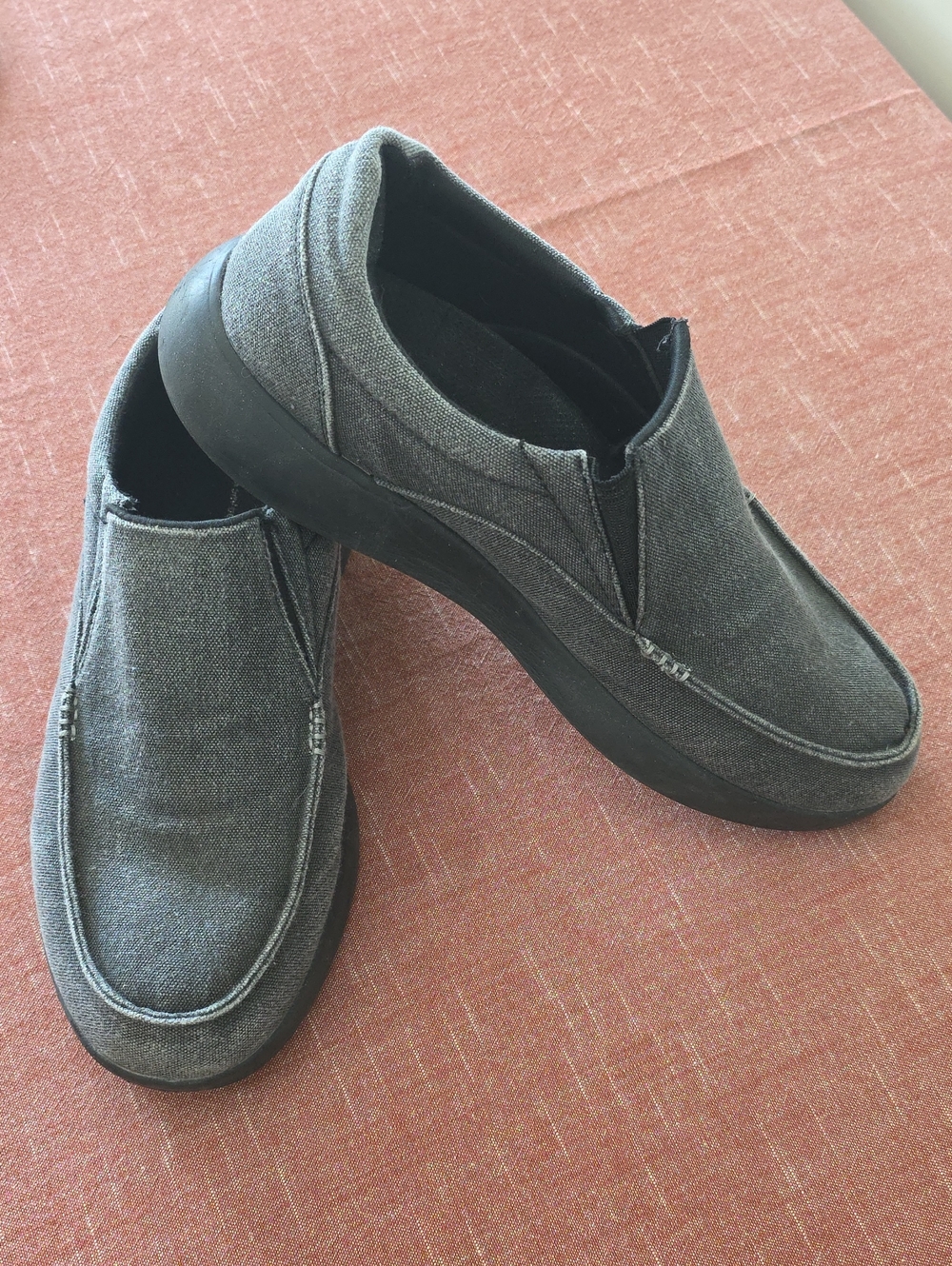 Casual Gray Slip-On Canvas Loafers for Men